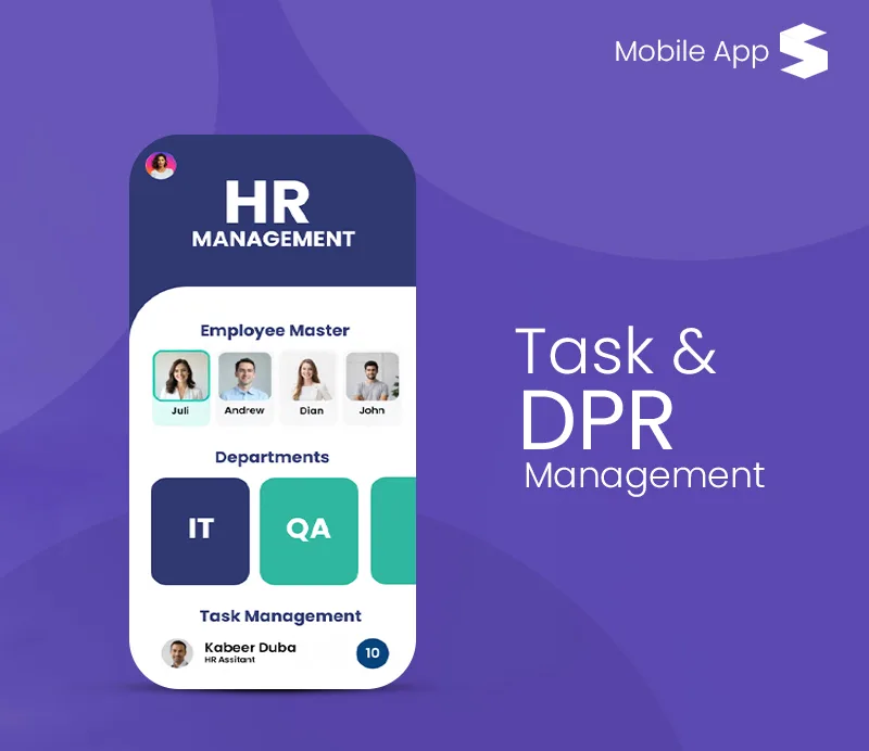 HR & Task Management mobile app HR & Task Management mobile app screens