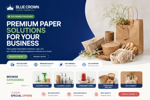 Blue Crown Plastic website homepage screenshot