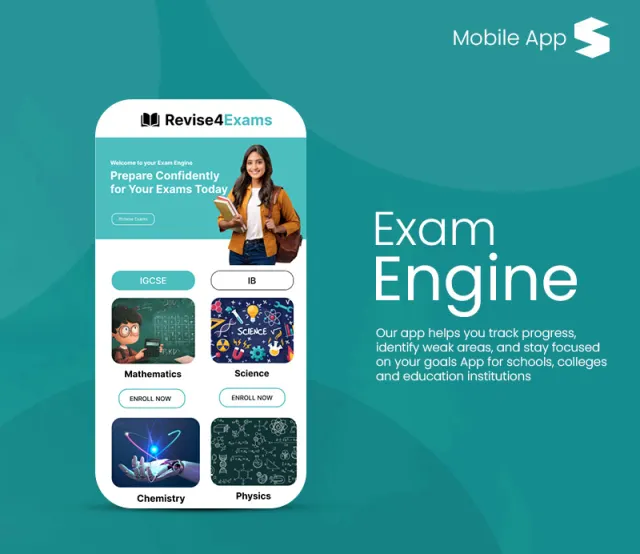 Exam Engine mobile app screens