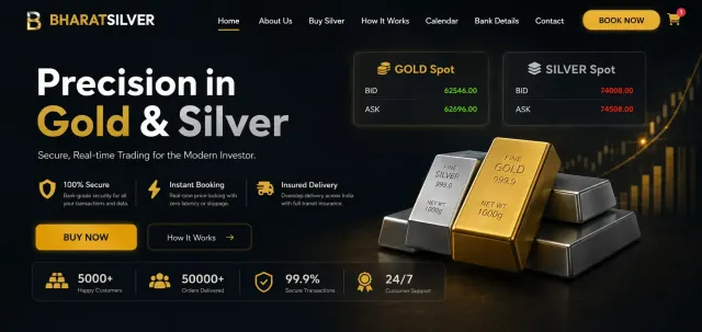 Bharath Silver website homepage screenshot