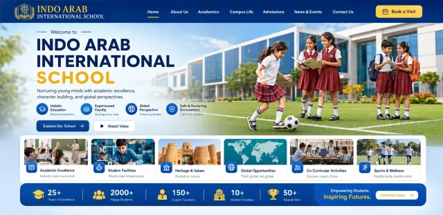Indo Arab School website homepage screenshot