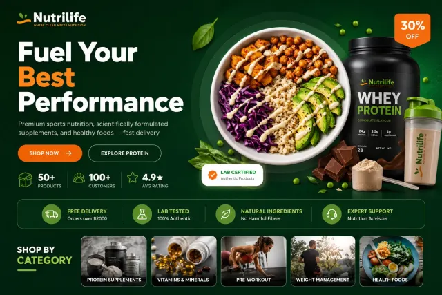NutriLife website homepage screenshot
