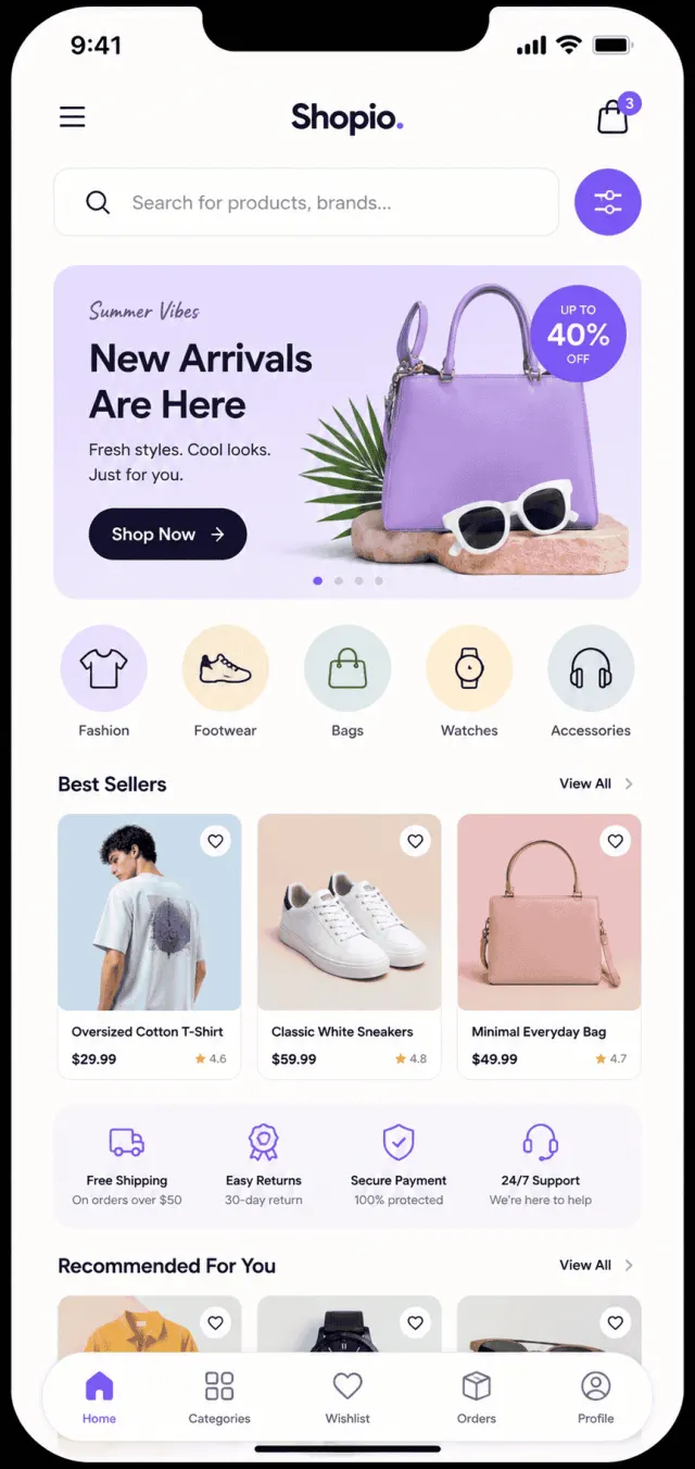 Mobile Shop mobile app design by Smartflix