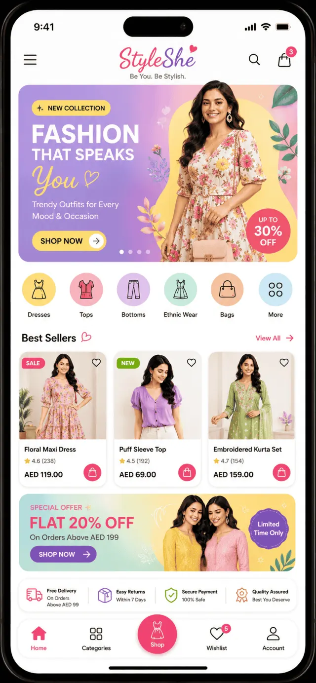 Beauty Shop mobile app design by Smartflix