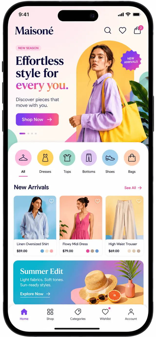 Cake Shop mobile app design by Smartflix